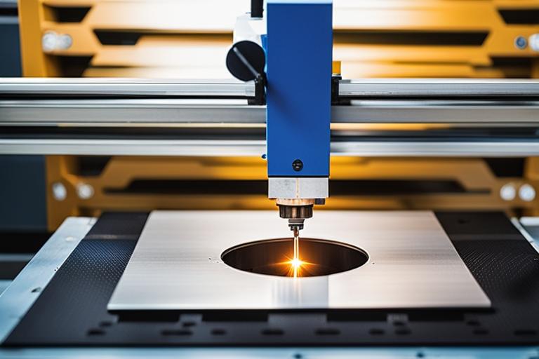 The featured image should contain a high-quality photograph of a precision laser cutting machine in