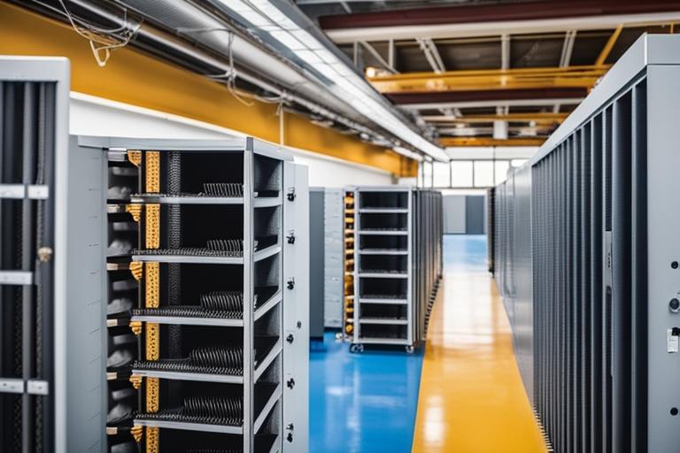 An image of a server cabinet manufacturing facility showcasing precision sheet metal fabrication pro