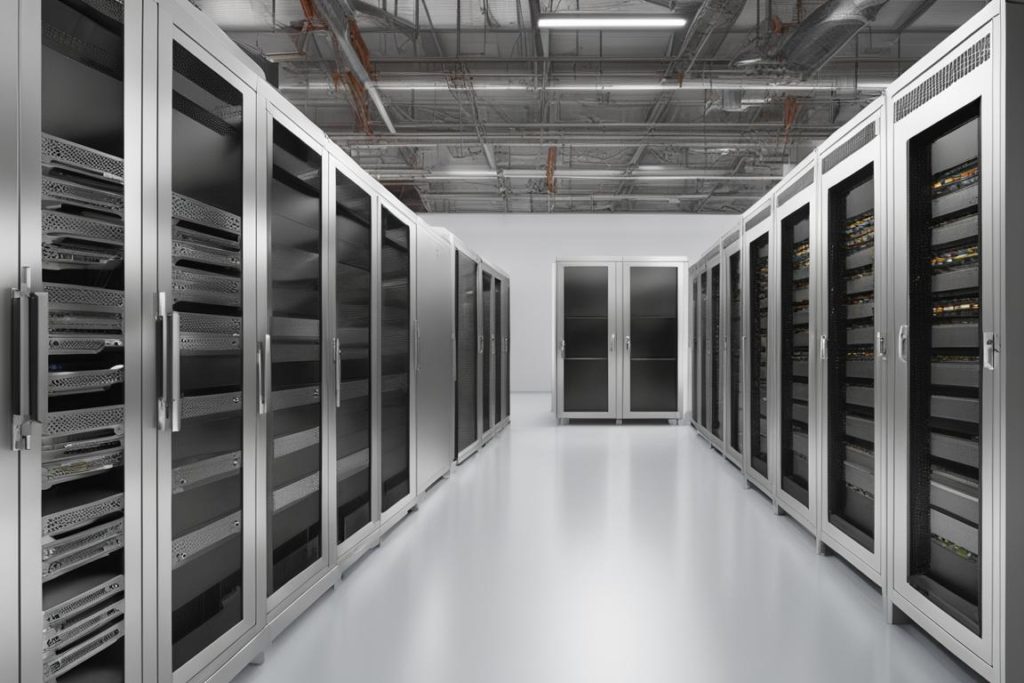 The featured image should be a high-quality photograph showcasing a modern and sleek server cabinet