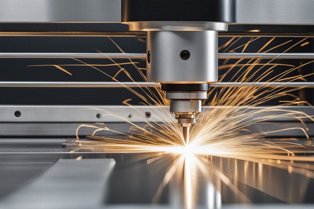 The featured image should contain a high-quality photo of a precision laser cutting machine in opera