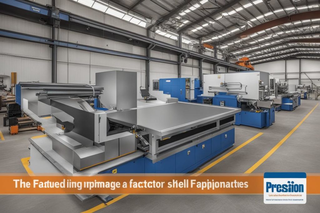 The featured image should showcase a range of precision sheet metal fabrication equipment and materi