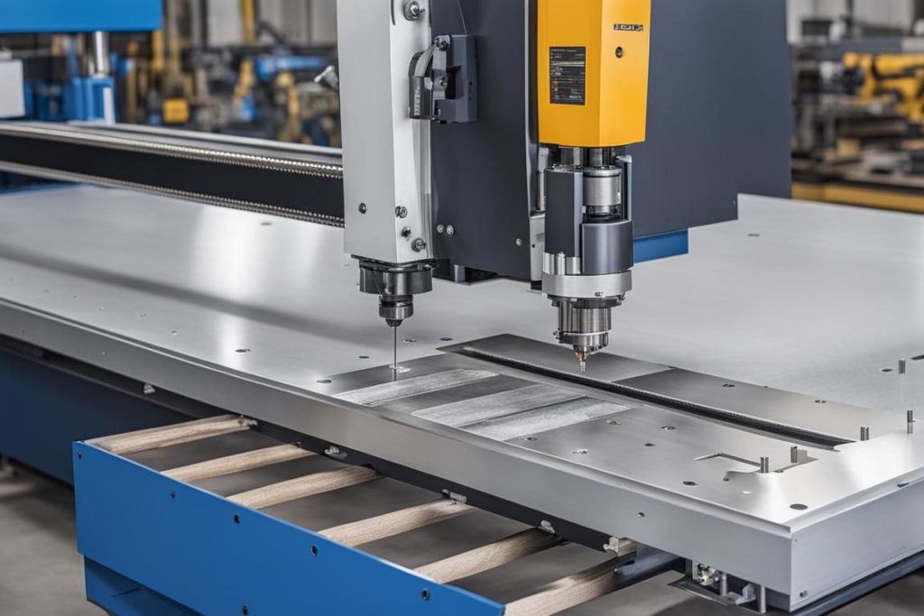 An image of a CNC punching machine in action